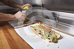 Hoagie Open Faced Submarine Sandwich photo