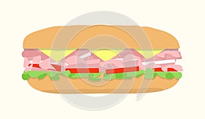 Hoagie submarine sandwich