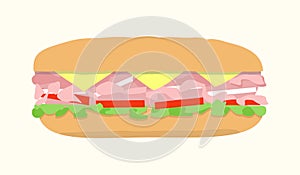 Hoagie submarine sandwich photo