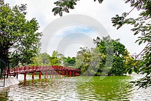 Hoan Kiem lake Sword lake, Ho Guom in Hanoi, Vietnam