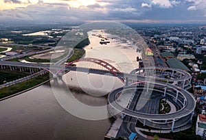 Hoang Van Thu bridge in Hai Phong, Vietnam