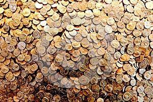 Hoard of roman coins in English museum. photo