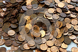 Hoard of United States penny coin