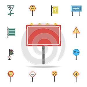 A hoarding colored icon. Detailed set of color road sign icons. Premium graphic design. One of the collection icons for websites,