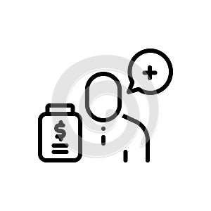 Black line icon for Hoarding, money and business