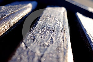 Hoarfrost on a bench