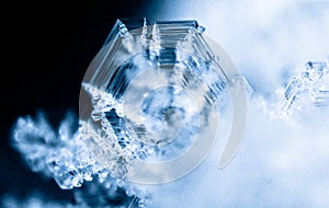 Blue crystal in the dark