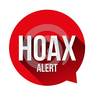 Hoax Alert speech bubble photo