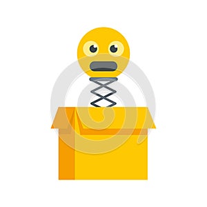 Hoax emoji box icon flat isolated vector