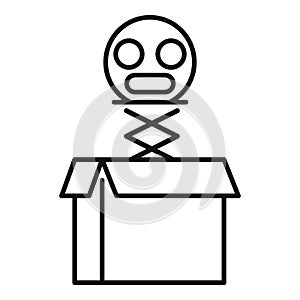 Hoax emoji box icon, outline style