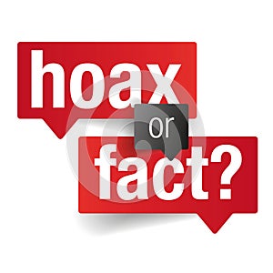 Hoax or Fact Sign label photo