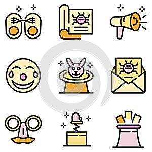 Hoax icons set vector flat