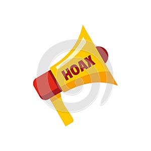 Hoax megaphone icon flat isolated vector