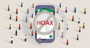 Hoax news spread using group chat messaging app smart phone communication group of people photo
