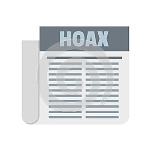 Hoax newspaper icon flat isolated vector