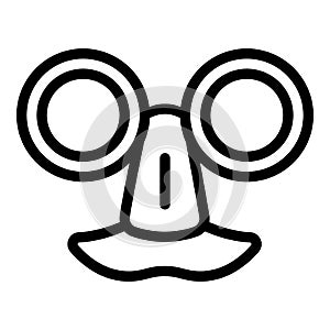 Hoax nose mustache icon, outline style