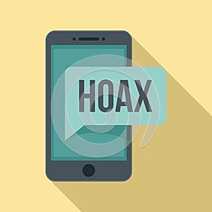 Hoax phone sms icon, flat style