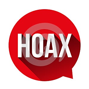 Hoax Warning speech bubble photo