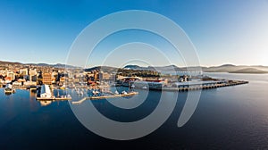 Hobart CBD and Waterfront in Tasmania Australia