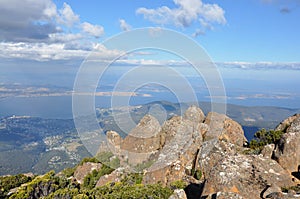 Hobart from Mt Wellington lookout.