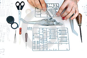 Hobbies assembled model helicopter