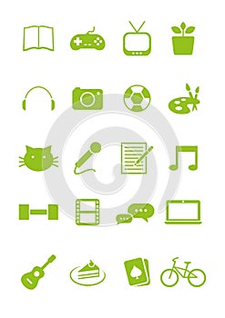 Hobbies icon set