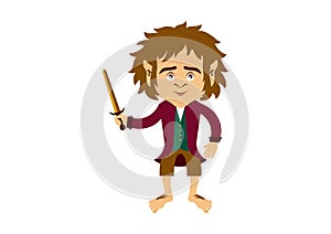 Hobbit cartoon character vector photo