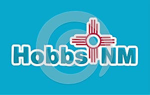 Hobbs New Mexico with blue background photo