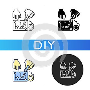 Hobby electronics black glyph icon