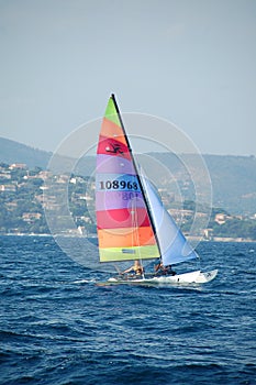 Hobie cat sailing