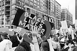 Hoboken, NJ / USA - June 5th, 2020: Black Lives Matter Peaceful Protest in Hoboken, NJ