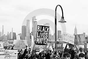 Hoboken, NJ / USA - June 5th, 2020: Black Lives Matter Peaceful Protest in Hoboken, NJ