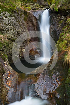 The Hochfall waterfall in Bodenmais, Bavarian Forest, Germany.