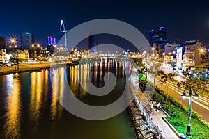 Night cityscapes of Hochiminh city, Vietnam.