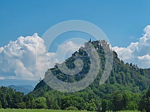 Hochosterwitz - Panoramic view of medieval castle Burg Hochosterwitz build on hilltop in Sankt Georgen am LŠngsee, Sankt Veit