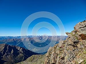 Hochschober - Panoramic view from majestic mountain peak of Hochschober, Schober Group, High Tauern National Park, East Tyrol