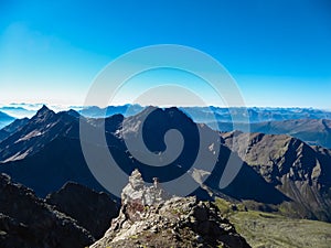 Hochschober - Panoramic view from majestic mountain peak of Hochschober, Schober Group, High Tauern National Park, East Tyrol