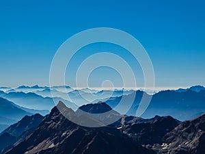 Hochschober - Panoramic view from majestic mountain peak of Hochschober, Schober Group, High Tauern National Park, East Tyrol