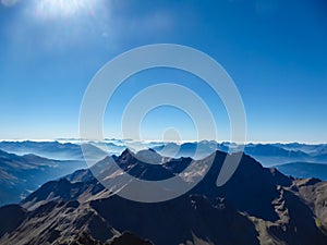 Hochschober - Panoramic view from majestic mountain peak of Hochschober, Schober Group, High Tauern National Park, East Tyrol