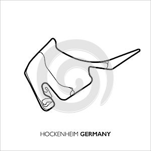 Hockenheim circuit, Germany. Motorsport race track vector map