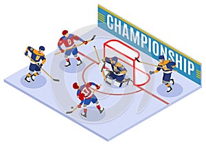 Hockey Championship Isometric Composition photo