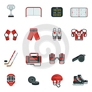 Hockey Decorative Icon Set