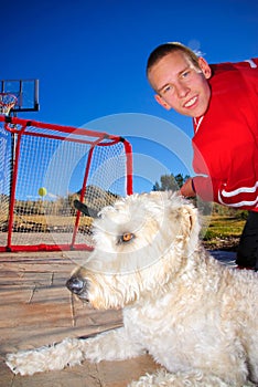 Hockey with dog