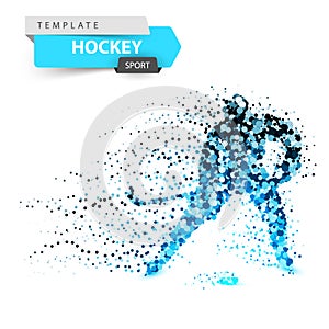 Hockey dot template. Stick and washer illustration.