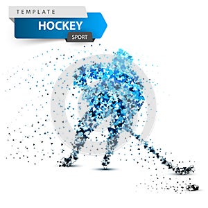 Hockey dot template. Stick and washer illustration.
