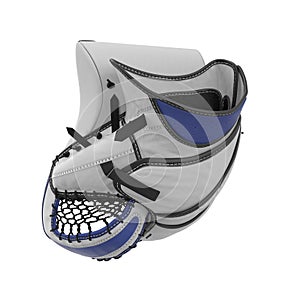 Hockey Goalie Catcher Glove on white. 3D illustration