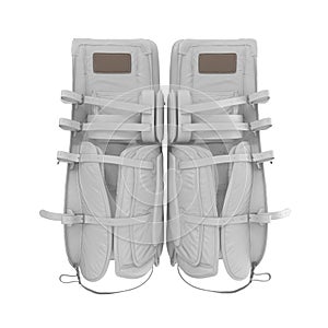 Hockey Goalie Leg Pads on white. 3D illustration