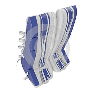 Hockey Goalie Leg Pads on white. 3D illustration