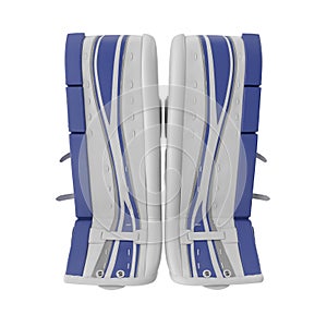 Hockey Goalie Leg Pads on white. 3D illustration