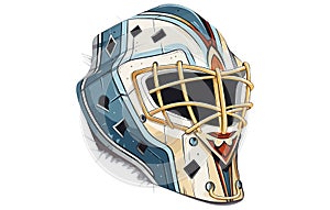 Hockey Goalie Mask flat illustration, Vector illustration Hockey goalie helmet